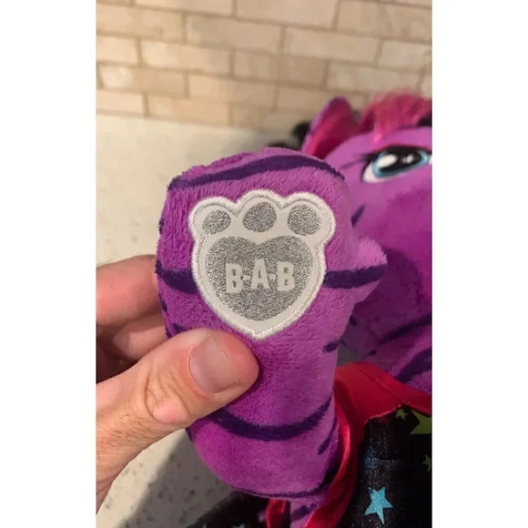 Build A Bear Honey Girls Teegan Purple Tiger Cat b5 - Picture 6 of 6